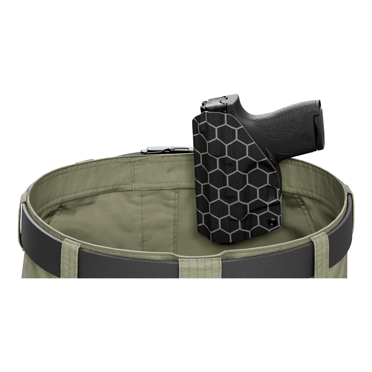 Gray Honeycomb Custom Printed Holster - IWB Kydex Holster - Image 7