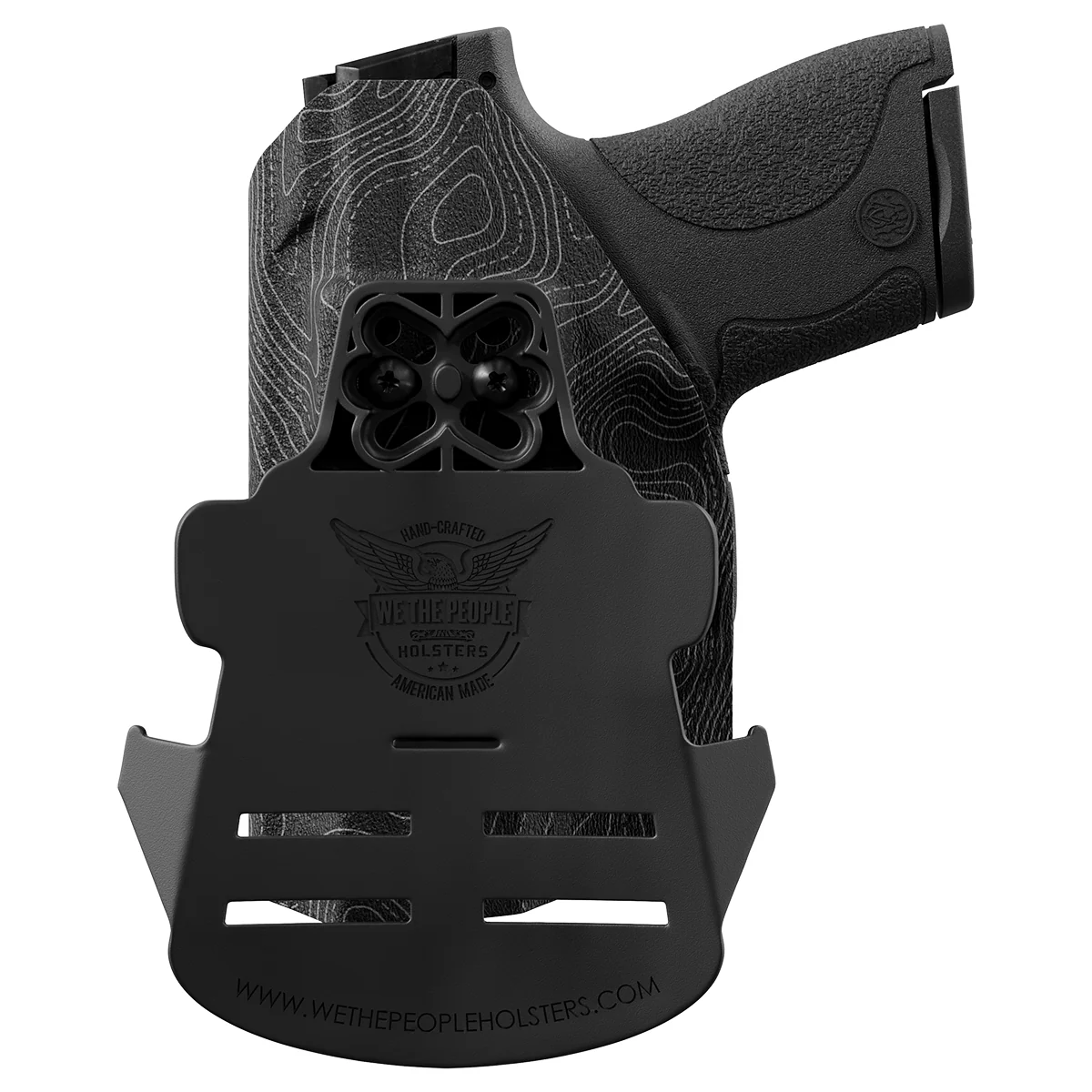 Gray Topographic Map Custom Printed Holster - OWB Kydex Holster - Image 3