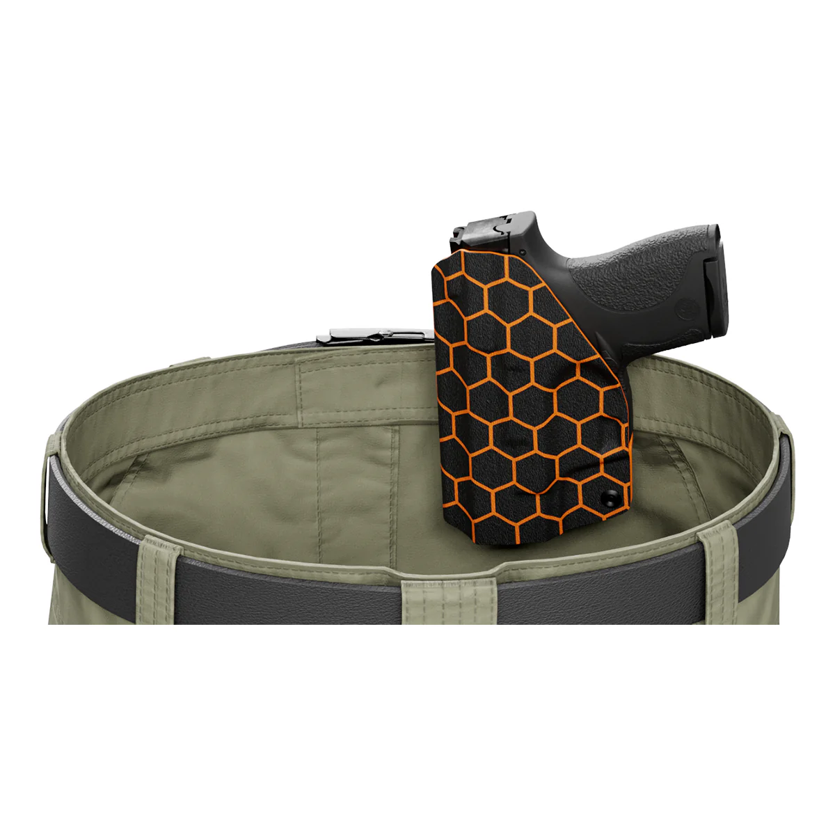 Orange Honeycomb Custom Printed Holster - IWB Kydex Holster - Image 7
